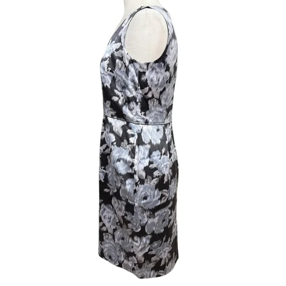 Ann Taylor Dress Size 6 Black Floral Print Sleeveless - Picture 7 of 9